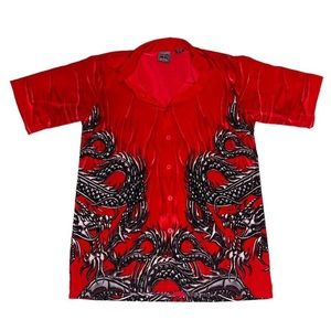 dragon button-up shirt